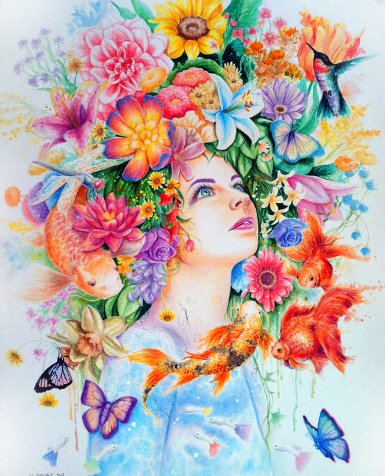 Colorful Mixed Media Drawings by Callie Fink_3