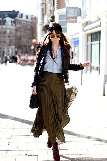 How to Wear Pleated Skirt_8