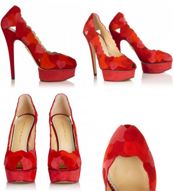 Red Designer Bridal Shoes, Charlotte Olympia Love Me