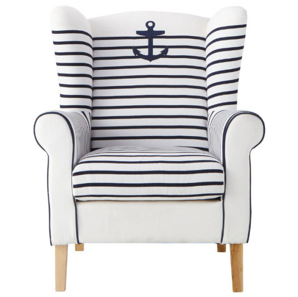 Pirate Navy Blue Armchair for Your Blue and White Living room_2