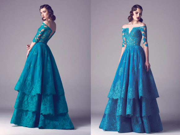 Vintage Colored Gowns From Fadwa Baalbaki Spring 2015 Couture Green_1