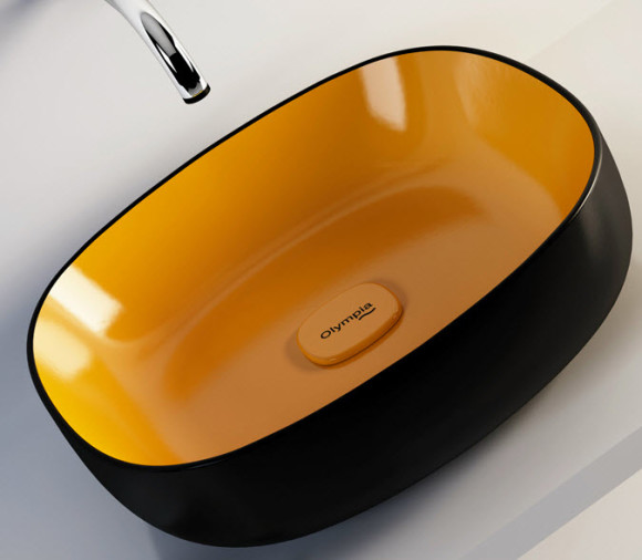 Colorful Countertop Wash Basins Metamorfosi by Olympia Ceramica Orange