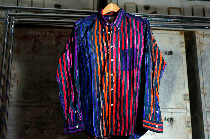 Nepenthes Loop Back Shirts with Bold and Vivid Stripes In Seven