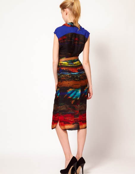 » Black-yet-colorful Printed Midi Dress by Ted Baker_1 at In Seven