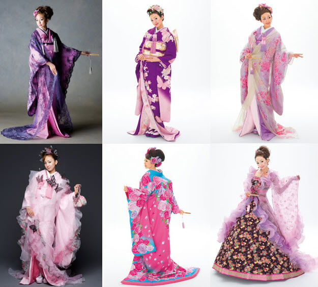» Colorful Japanese Kimono Wedding Dresses by Scene Duno at In Seven