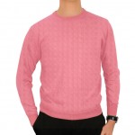 Forzieri Men's Pink Cashmere Crewneck Sweater