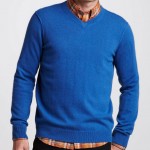 Vince V-Neck Blue Cashmere Sweater