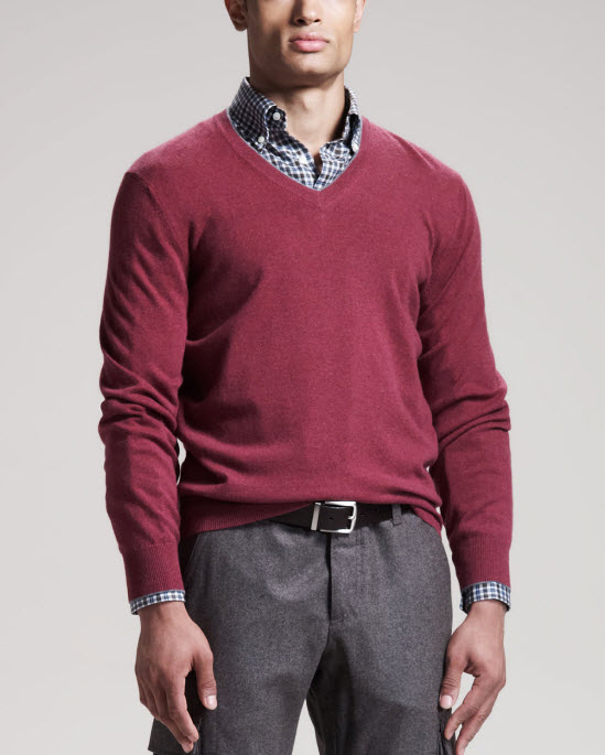 » Brunello Cucinelli Raspberry Two-Ply Cashmere Sweater at In Seven ...